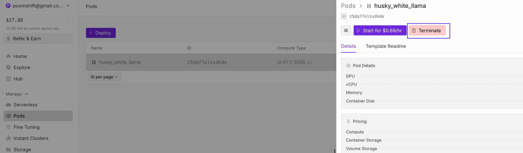 วิธีเข้าใช้งาน ComfyUI บน Runpod.io เลือกการ์ดจอได้